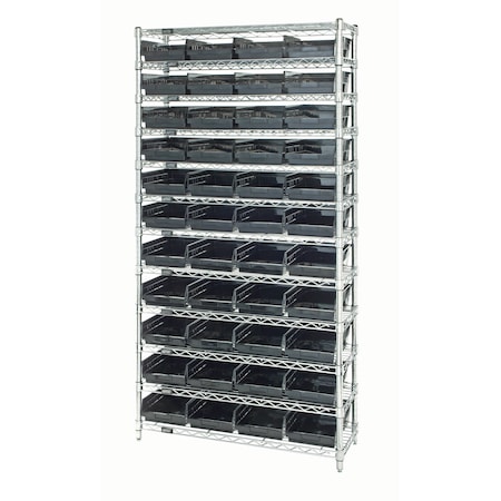 Quantum Storage Systems Shelf Bin Wire Shelving System WR12-107BK